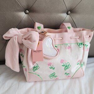 🍒  Juicy Couture Daydreamer Pink with Green Cherry Tote
